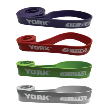YORK RESISTANCE BAND POWER 4 PCS (MIN 20-35KG/MAX 45-75KG) SET ASST 80509