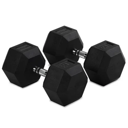 RUBBER HEX DUMBBELL 85 LBS @FS