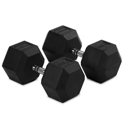 RUBBER HEX DUMBBELL 100 LBS