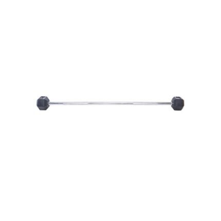 RUBBER HEX BARBELL DB401 W/STRAIGHT BAR 40 KG