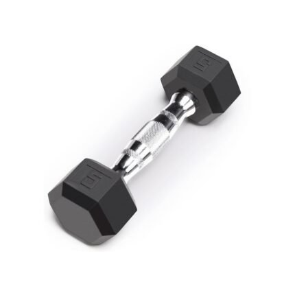 RUBBER HEX DUMBBELL DB6101 95LB W/LOGO @FS