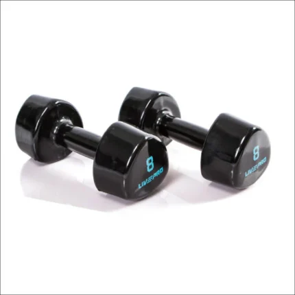 LIVEPRO STUDIO DUMBBELLS 8KG LP8070 BLACK