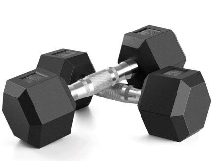 65LB IR92022 HEX DUMBBELL WITH RUBBER HEADS