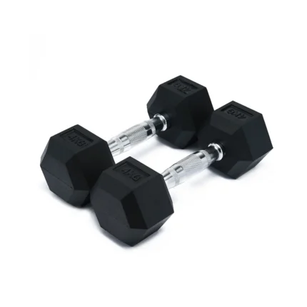 75LB IR92022 HEX DUMBBELL WITH RUBBER HEADS