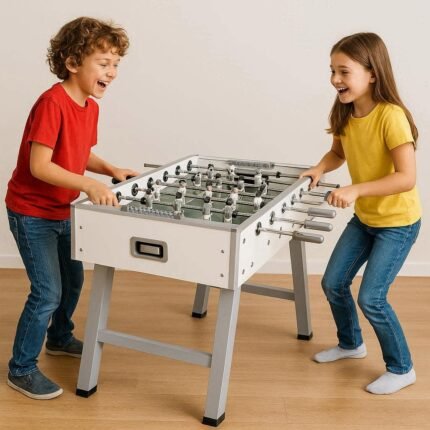 Charme Premium Indoor Foosball Table – Grey Cabinet with White Players