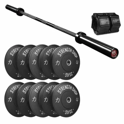 TA SPORT BARBELL SET (RUBBER PLATES 1.25 - 25 KGS IN PRS,220CM OYLMPIC BAR SPRING COLLAR 1 PAIR) BLACK WP082
