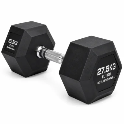 HEX RUBBER DUMBBELL TL1101 BLACK 27.5KG