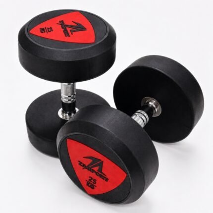 DELUXE RUBBER DUMBBELL-25.0KG LS2023 BLACK