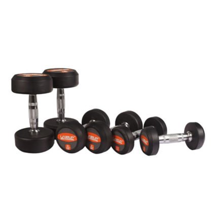 DELUXE RUBBER DUMBBELL-50.0KG LS2023 BLACK