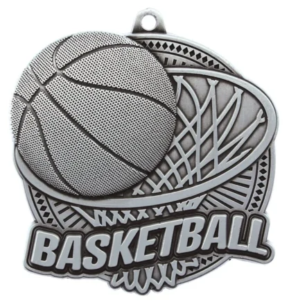 CENTRE FOR MEDAL 25 MM SILVER BASKETBALL 25392