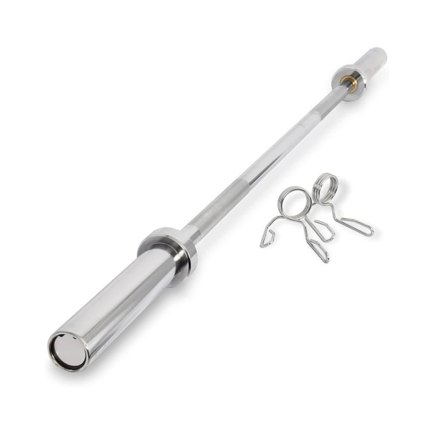 OYLMPIC WEIGHT LIFTING STRAIGHT BAR 220 CM HANDLE DIA 50MM CHROME STEEL PB024 @FS
