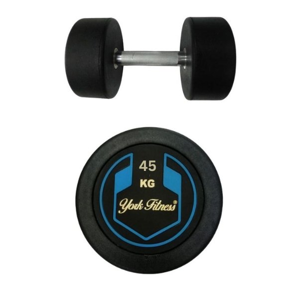 Round Rubber Dumbbell 45KG DZLG12 YORK @ FS Round Rubber Dumbbell 45KG DZLG12 YORK