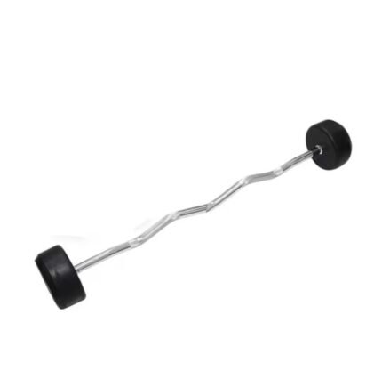 RUBBER COATED CURL BARBELL 40KG LS2033 TA SPORTS