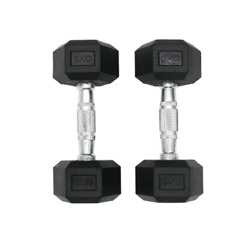 Ta Sport Db2121 Hex Vinyl Dipping Dumbbell 5Kg X 2Pc Black