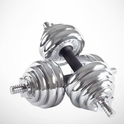 YORK DARK GREY PAINTED CHROME DUMBELL SET 50KG YKPD501