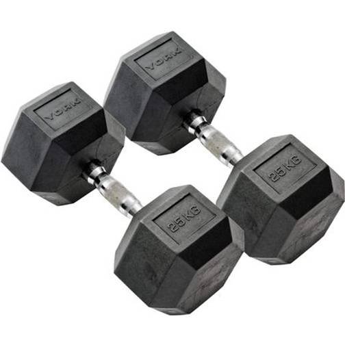York-Fitness-Rubber-Hex-Dumbbells-2-x-25kg