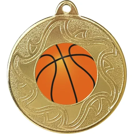 CENTRE FOR MEDAL 50 MM GOLD BASKETBALL 50391