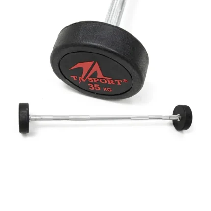 RUBBER HEX BARBELL DB402 W/CURL BAR 40 KG