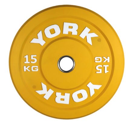 SOLID RUBBER BUMPER PLATE 15KG - YELLOW IR91030 @ FS