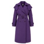 PEAK FK22368 purple double-breasted trench coat front view