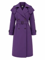 PEAK Women's Purple Long Trench Coat FK22368